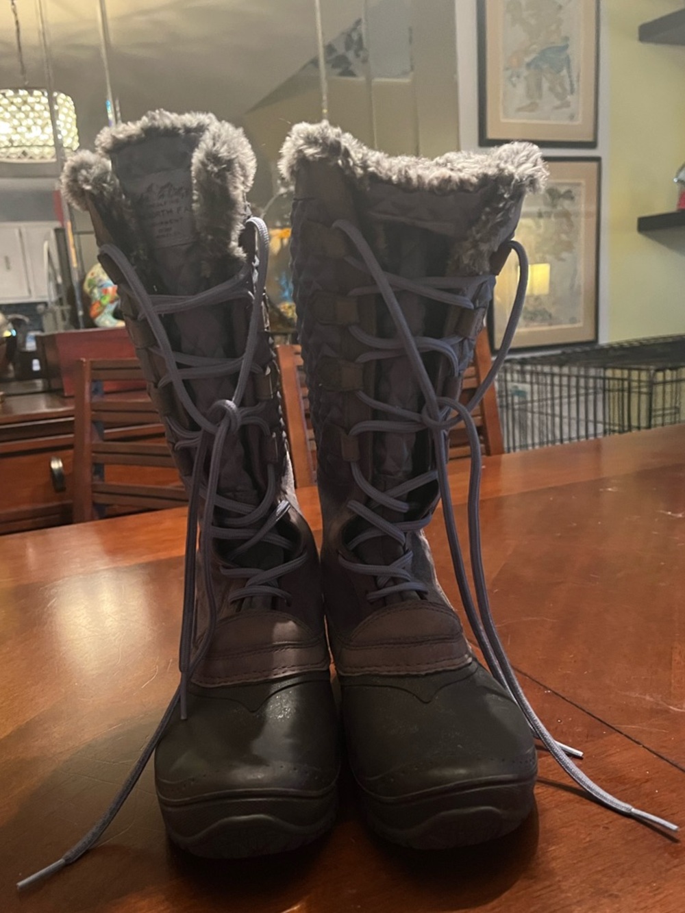The North Face Women’s Gray Boots with Gray Snowflake Traction